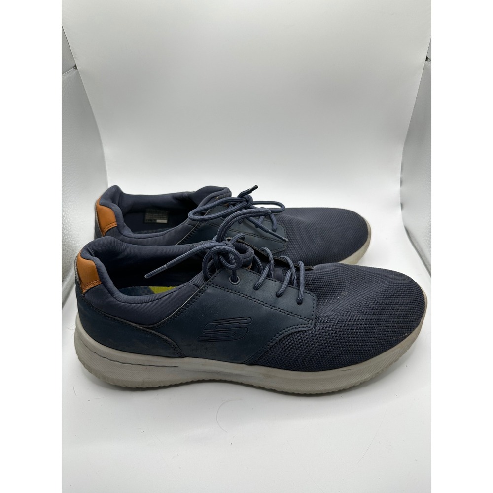 Skechers Mens Classic Fit Navy Blue Air Cooled Memory Foam Sneakers Size 10.5